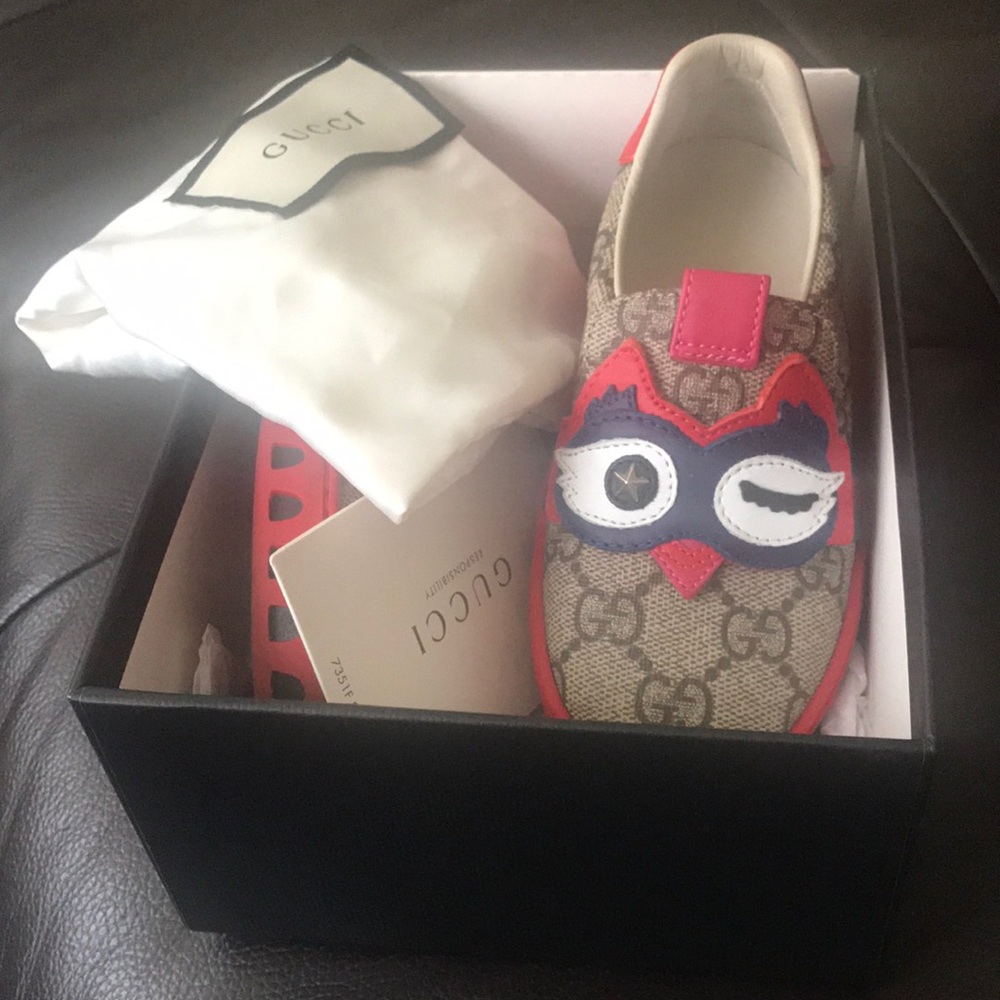 Gucci Kids GG Supreme Owl Sneakers